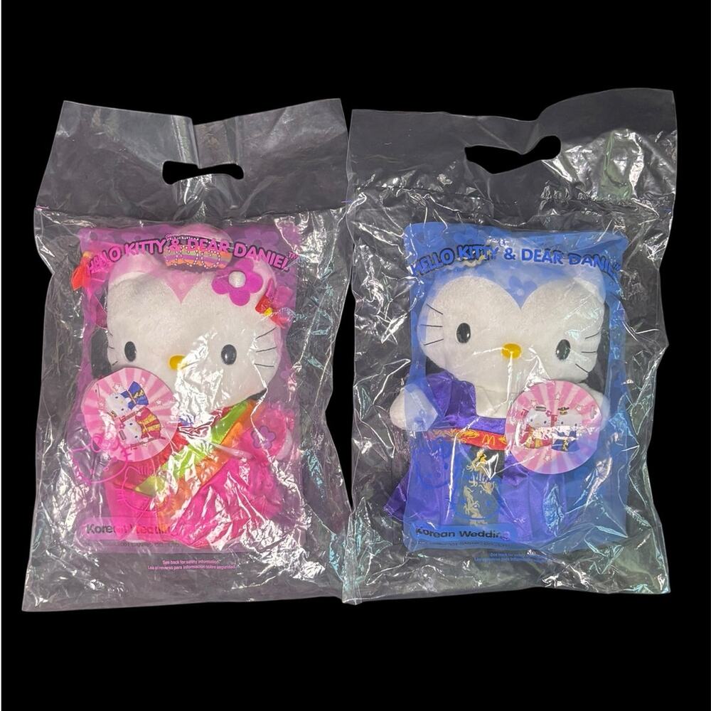 2001 McDonald's Sanrio Hello Kitty and Dear Daniel Korean Wedding New Plush VTG